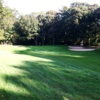 A view of the green an bunkers at Dix Hills Park Golf Course